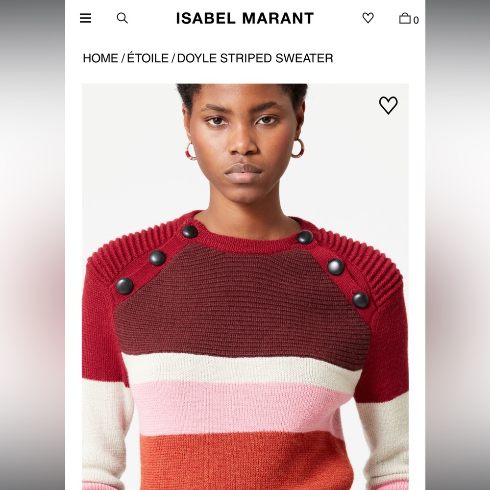 NWOT Isabel Marant DOYLE striped wool sweater - 38 FR / US 6 / M - Picture 5 of 15